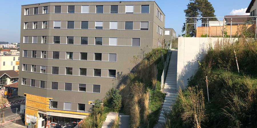 smt: Fribourg, Wohnüberbauung Rte de la Fonderie