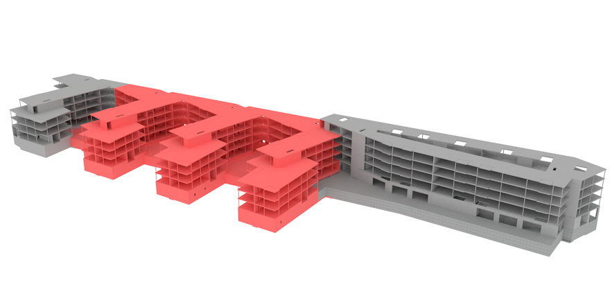 Attributtiertes Teilmodell Tragwerk (Bern, Wohnüberbauung Tramdepot)